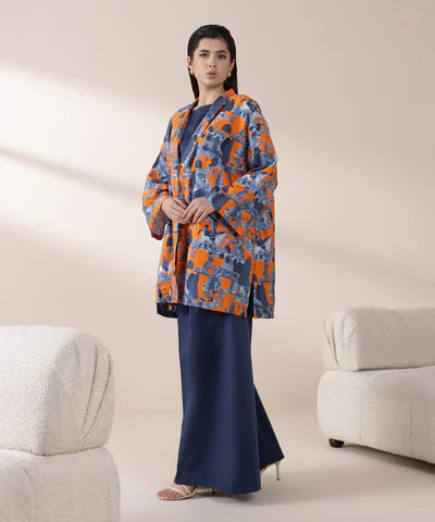 2 Piece - Printed Cotton Satin Suit