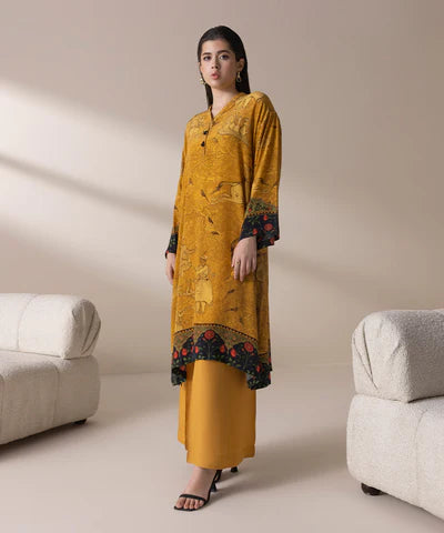 2 Piece - Printed Raw Silk Suit