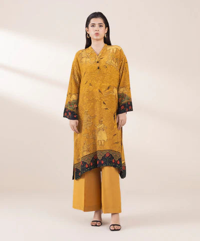 2 Piece - Printed Raw Silk Suit