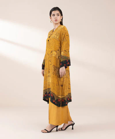 2 Piece - Printed Raw Silk Suit