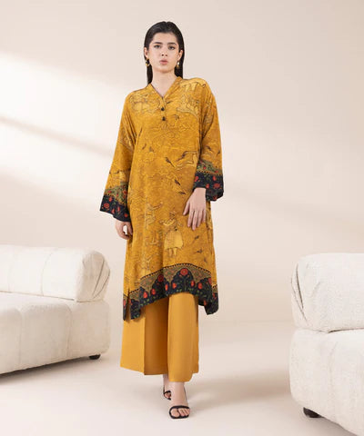 2 Piece - Printed Raw Silk Suit