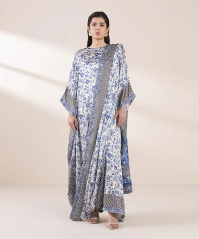 Printed Satin Kaftan