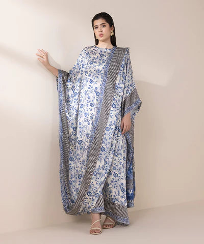 Printed Satin Kaftan