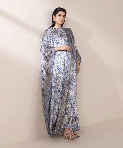 Printed Satin Kaftan