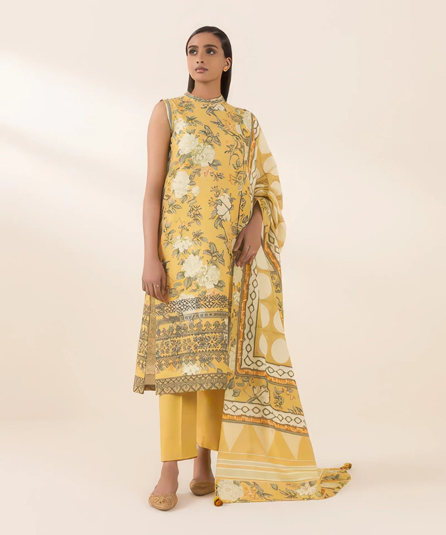 2 Piece - Printed Light Khaddar Suit