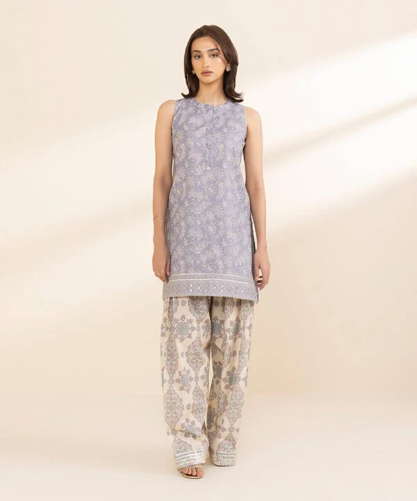 2 Piece - Printed Crosshatch Suit