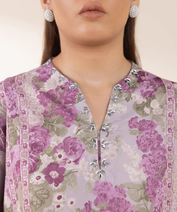 2 Piece - Printed Silk Suit