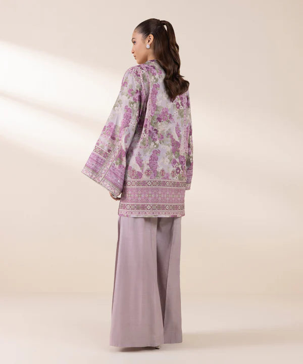 2 Piece - Printed Silk Suit