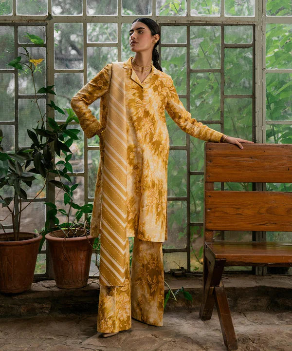 3 Piece - Printed Khaddar Suit