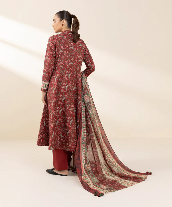 3 Piece - Embroidered Cotton Suit