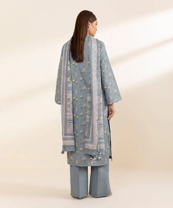 3 Piece - Printed Cotton Suit