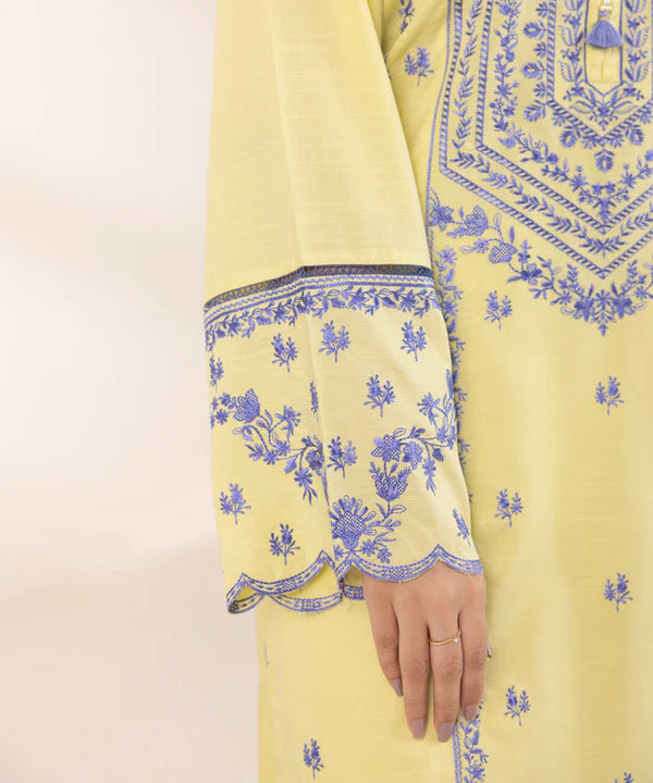 Embroidered Raw Silk Shirt