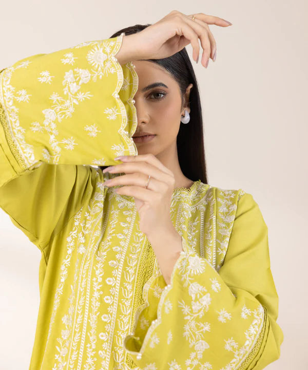 Embroidered Raw Silk Shirt