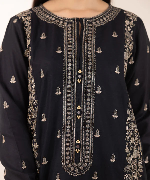 Embroidered Raw Silk Shirt