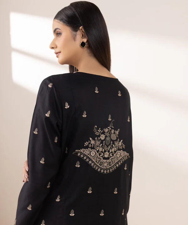 Embroidered Raw Silk Shirt