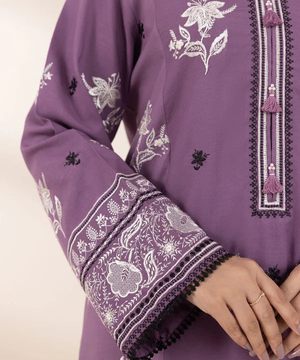 Embroidered Raw Silk Shirt