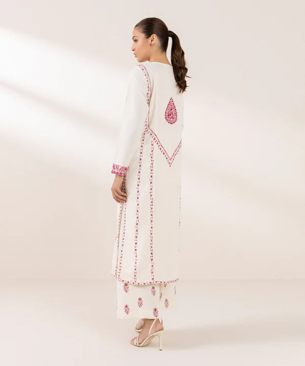 Embroidered Raw Silk Shirt