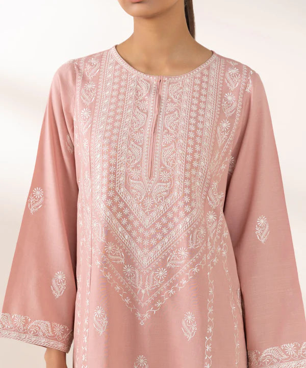 Embroidered Raw Silk Shirt