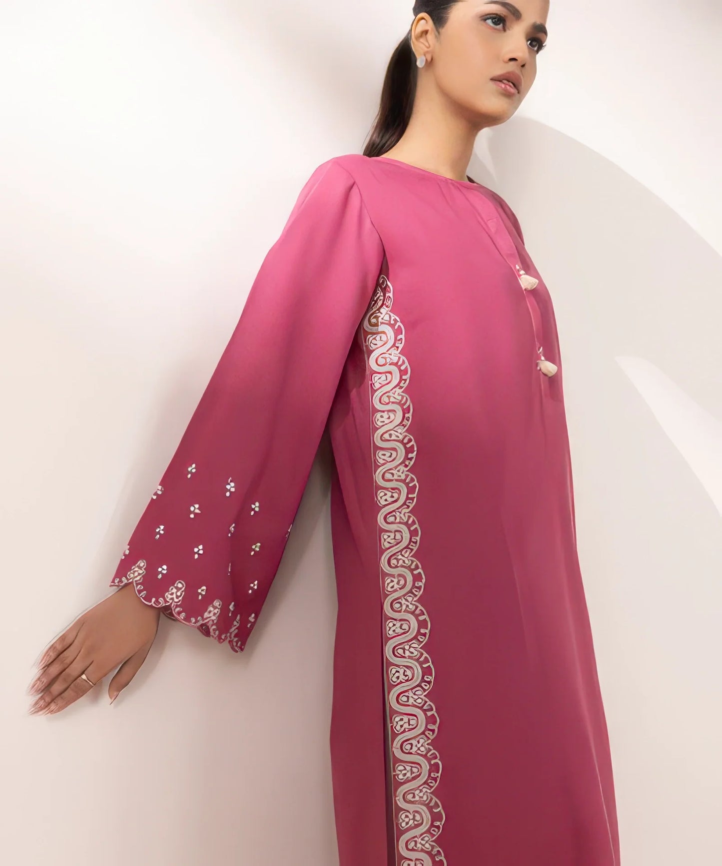 Embroidered Light Khaddar Shirt