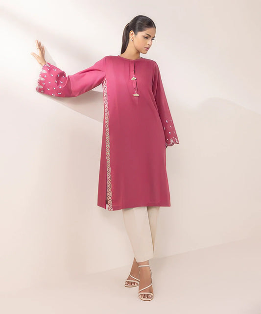 Embroidered Light Khaddar Shirt