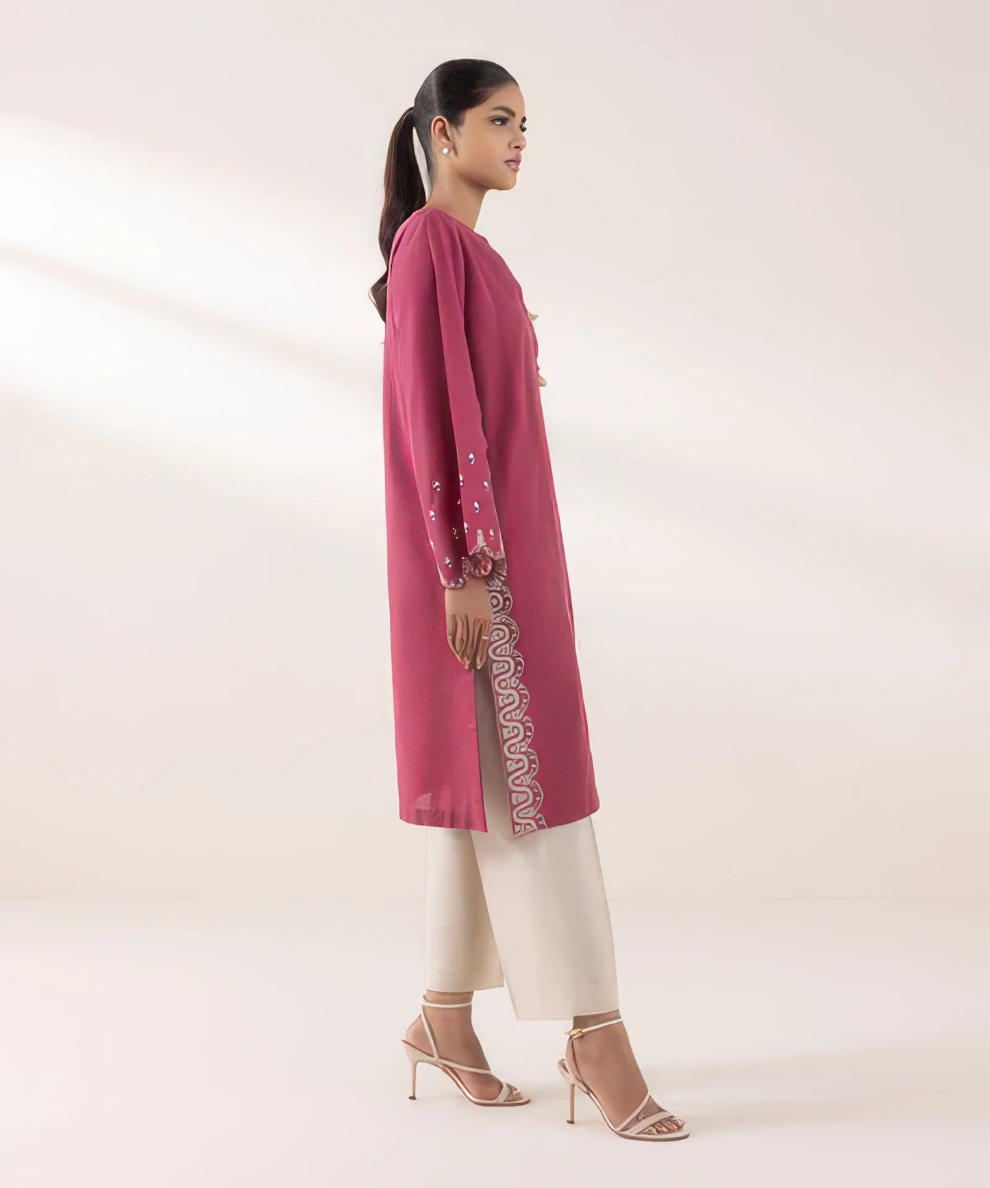 Embroidered Light Khaddar Shirt