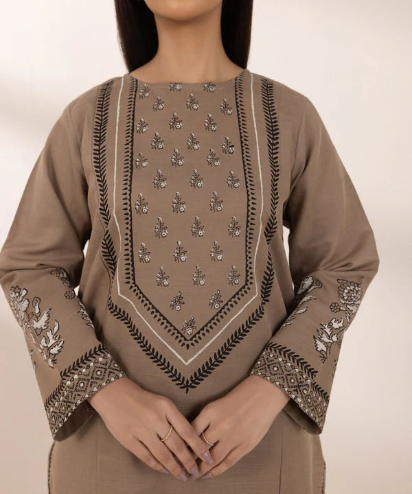 Block Printed Khaddar Shirt