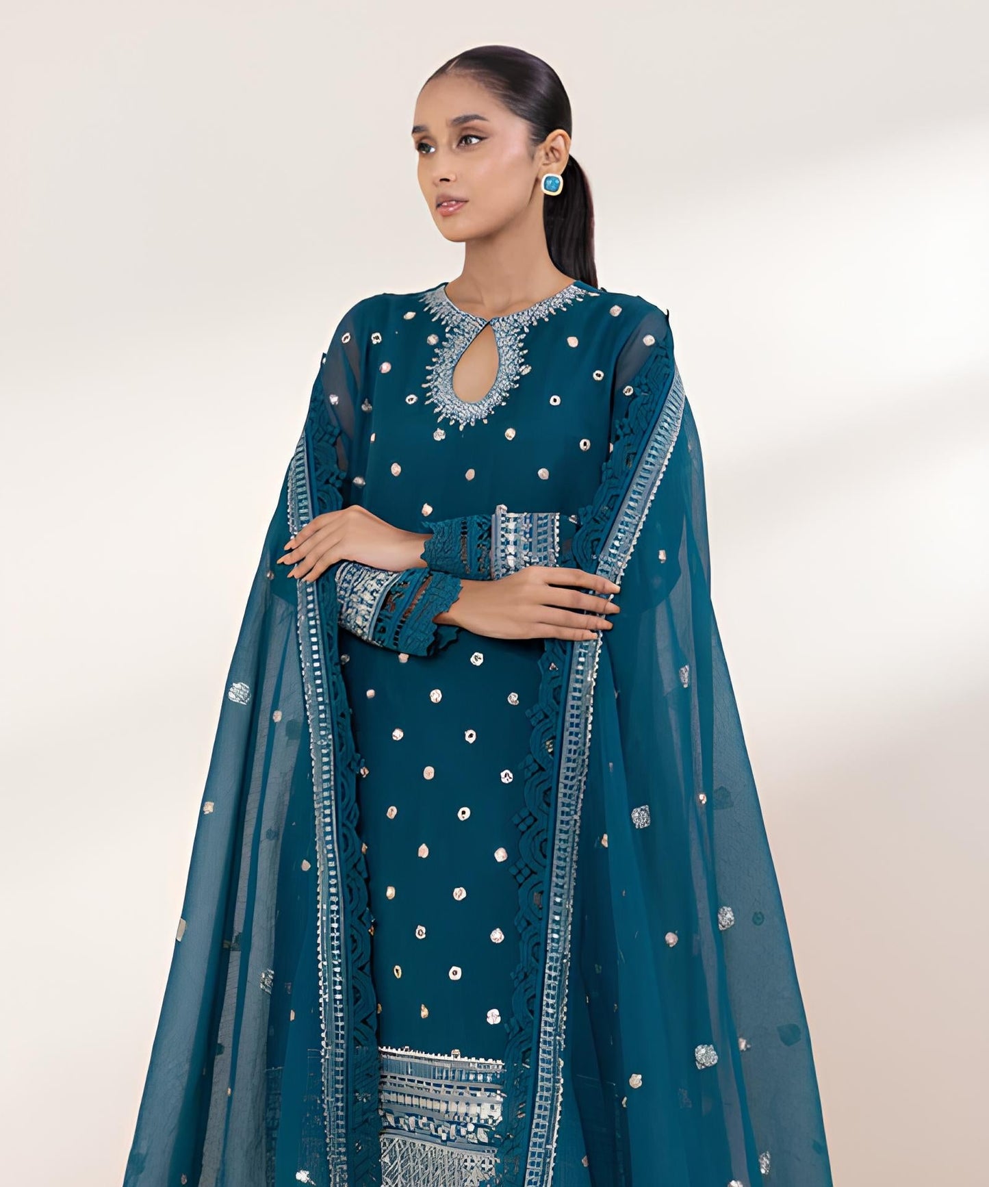 3 Piece - Embroidered Karandi Suit