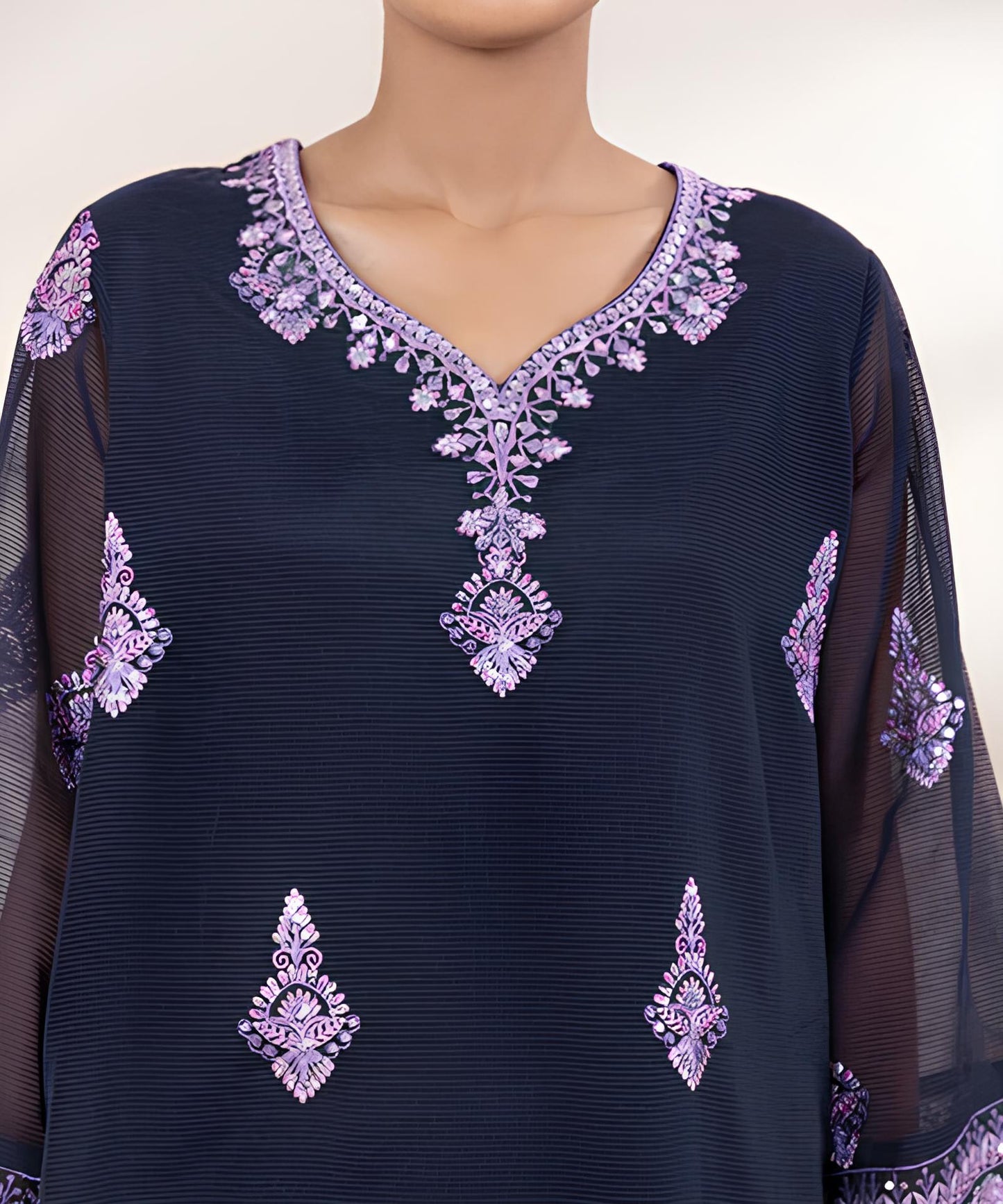 3 Piece - Embroidered Karandi Suit