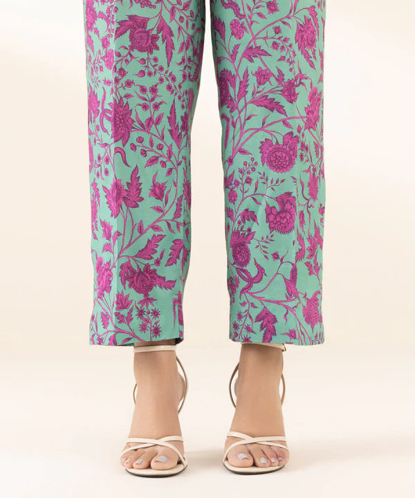 3 Piece - Printed Silk Suit