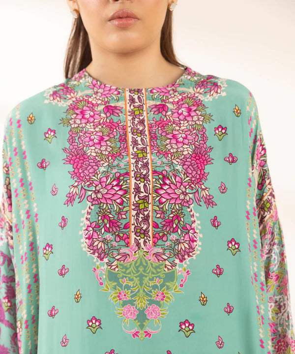 3 Piece - Printed Silk Suit