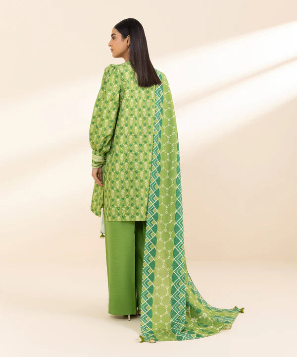 3 Piece - Printed Khaddar Suit