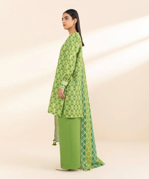 3 Piece - Printed Khaddar Suit