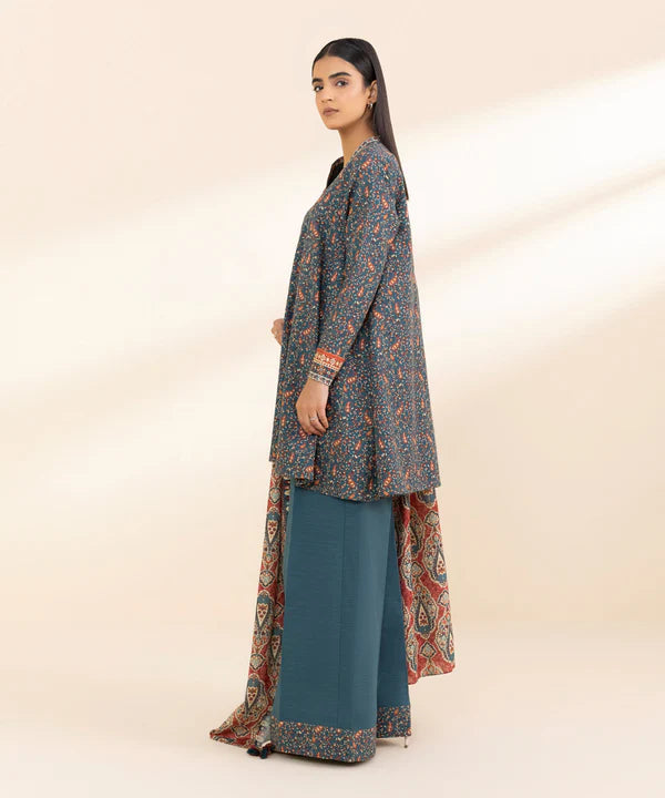 3 Piece - Printed Khaddar Suit