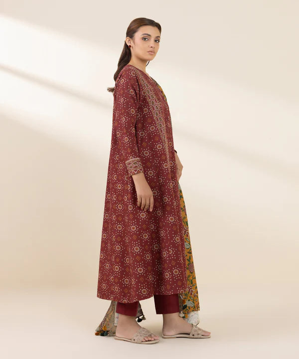 3 Piece - Printed Khaddar Suit