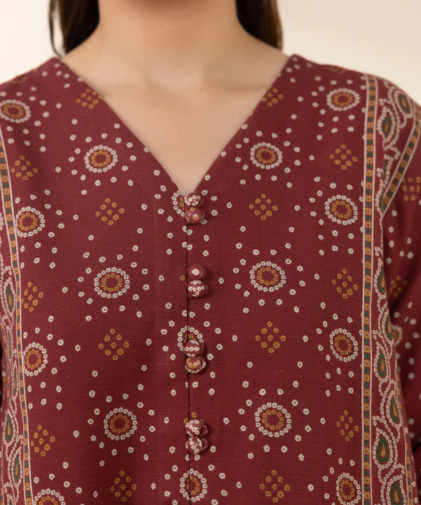 3 Piece - Printed Khaddar Suit