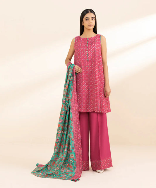 3 Piece - Printed Khaddar Suit