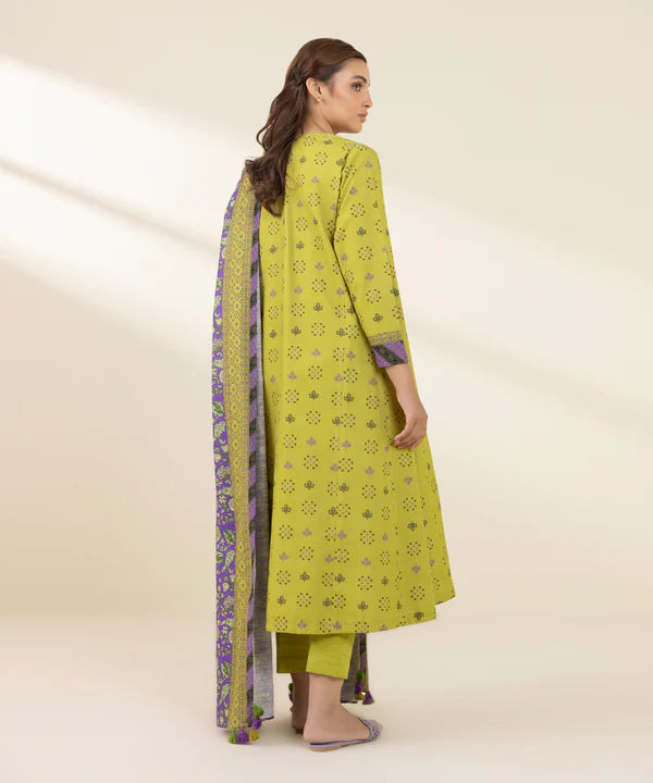 3 Piece - Printed Khaddar Suit