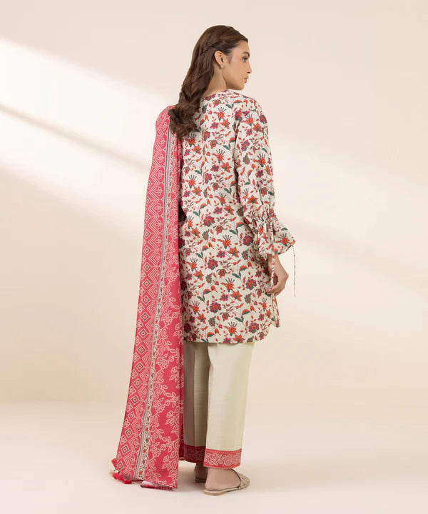 3 Piece - Printed Khaddar Suit