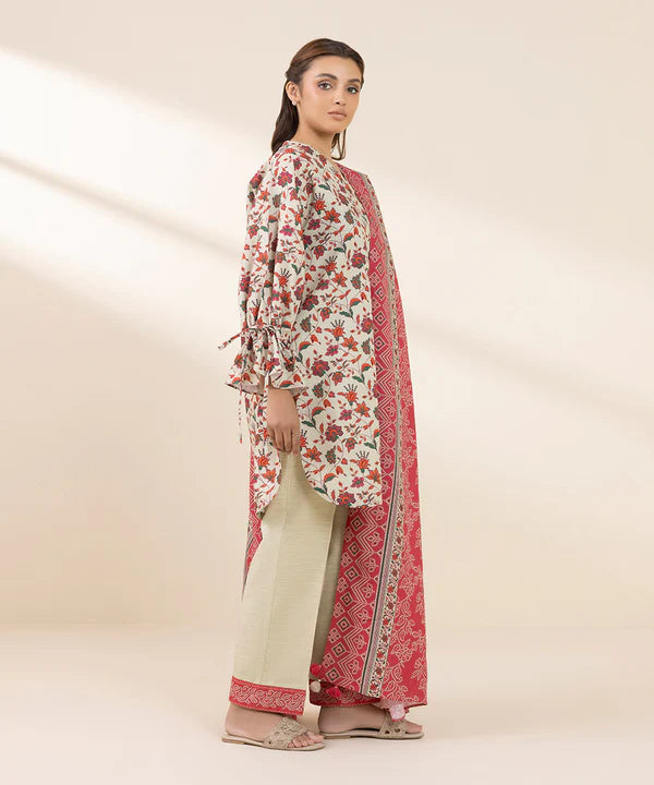 3 Piece - Printed Khaddar Suit