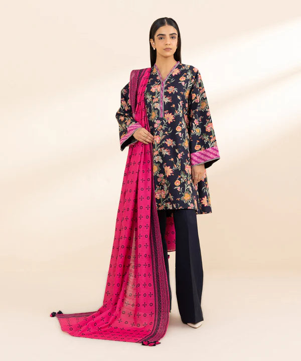 3 Piece - Printed Khaddar Suit