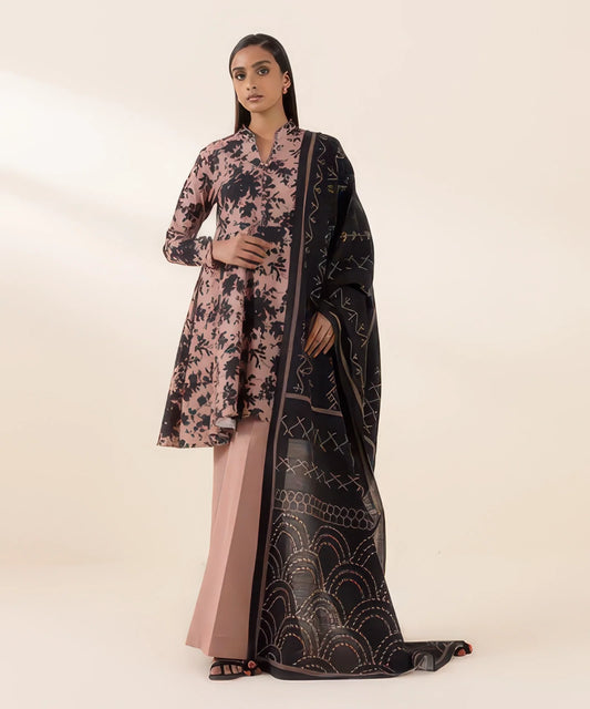 3 Piece - Printed Light Khaddar Suit