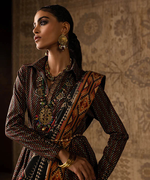 3 Piece - Printed Cotton Jacquard Suit