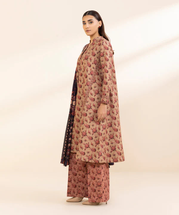 3 Piece - Printed Khaddar Suit