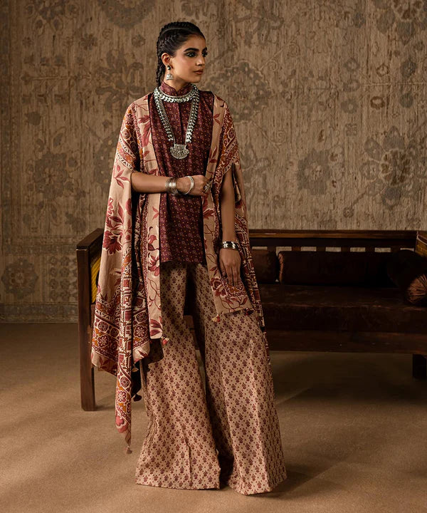 3 Piece - Printed Khaddar Suit