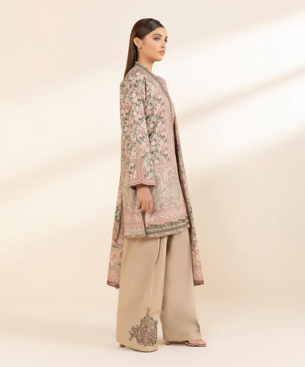 3 Piece - Embroidered Cotton Suit