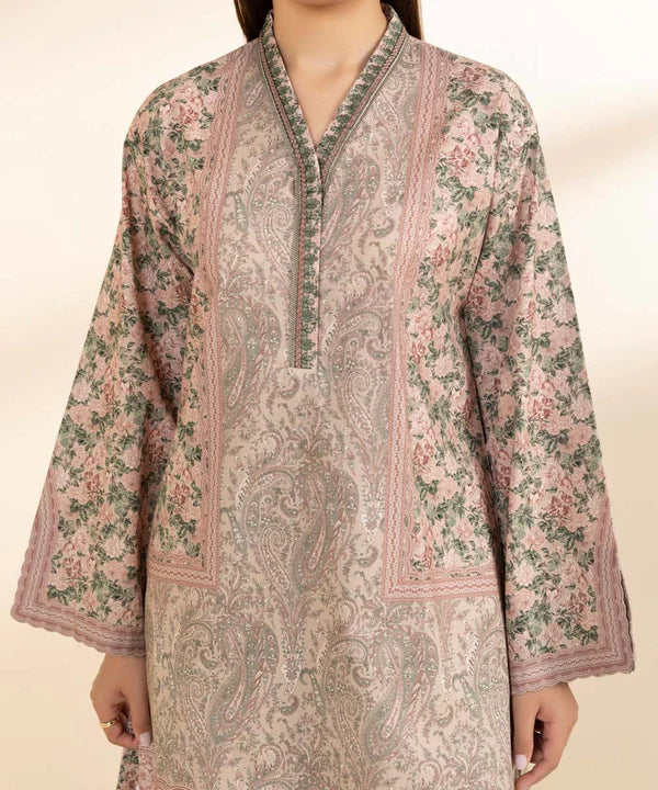 3 Piece - Embroidered Cotton Suit