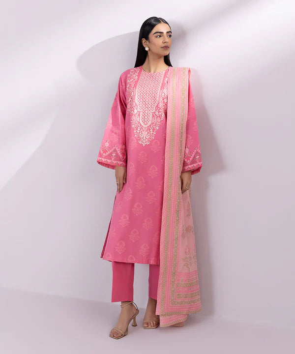 3 Piece - Embroidered Jacquard Suit