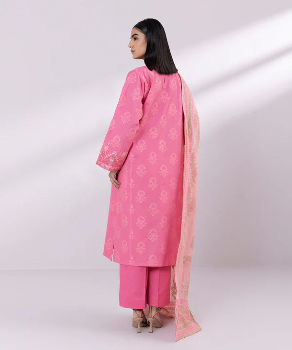 3 Piece - Embroidered Jacquard Suit