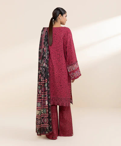 3 Piece - Embroidered Linen Suit