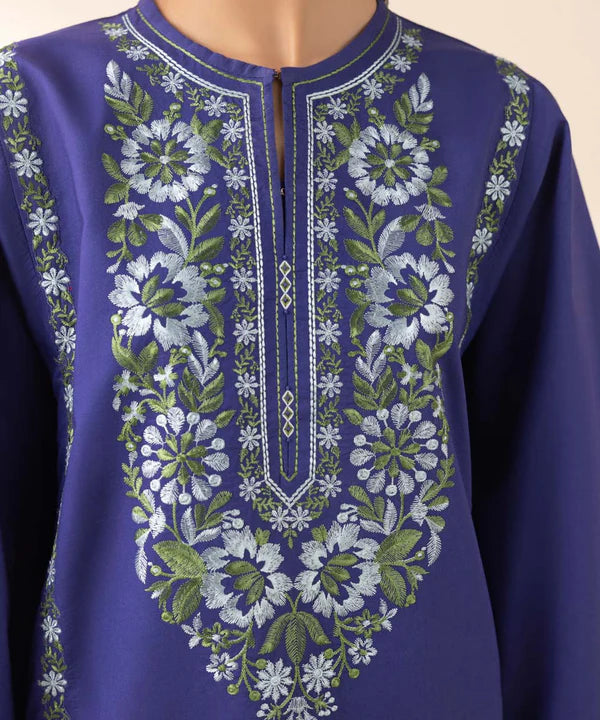 3 Piece - Embroidered Cotton Suit